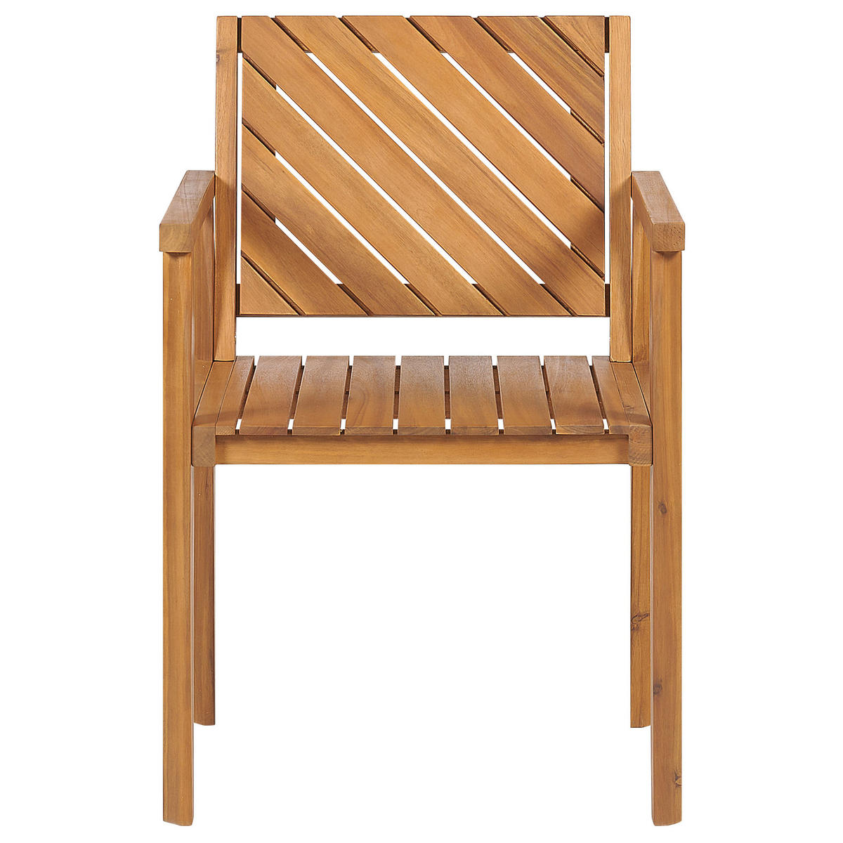 GARTENSTUHL 4er-Set Akazienholz hellbraun Baratti - Hellbraun, Holz (55/82/40cm) - Beliani