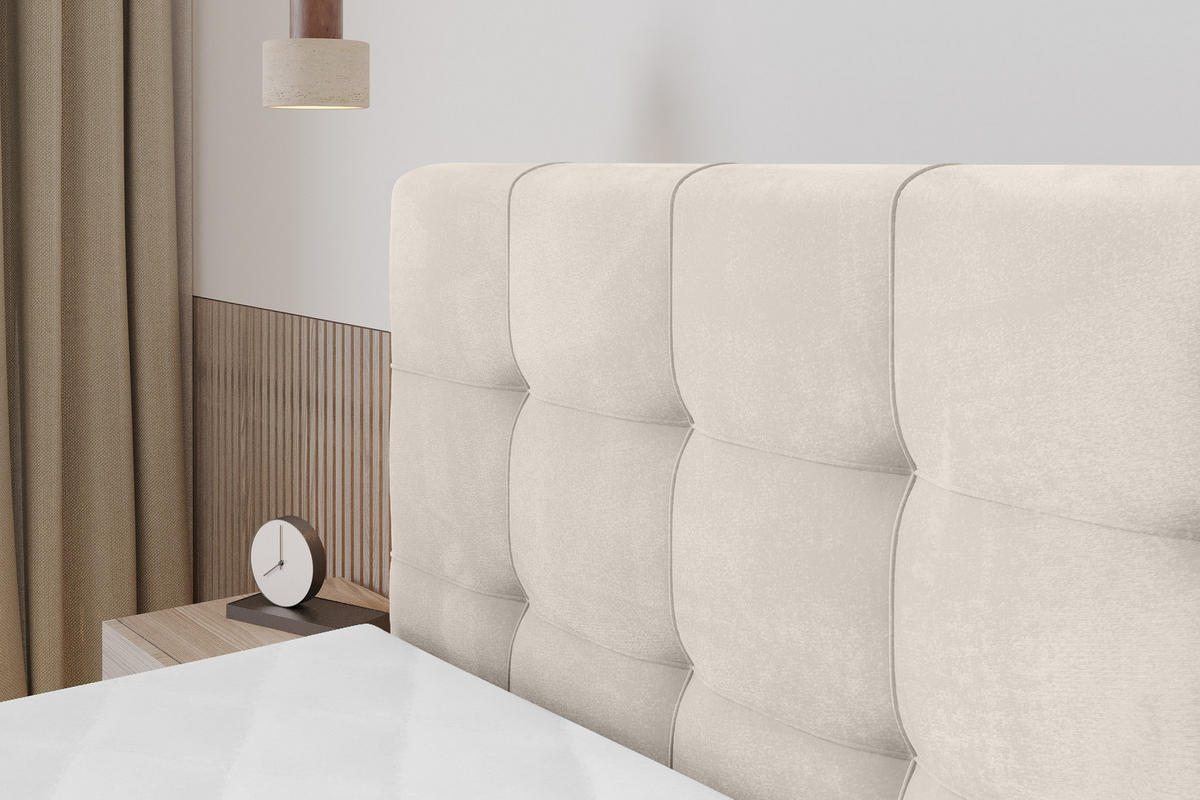 BOXSPRINGOVÁ POSTEL s matrací H3/H4 - IGAN-Z KING - 200x200 cm Béžová - šedobéžová, kompozitní dřevo (203/200cm) - ALTDECOR