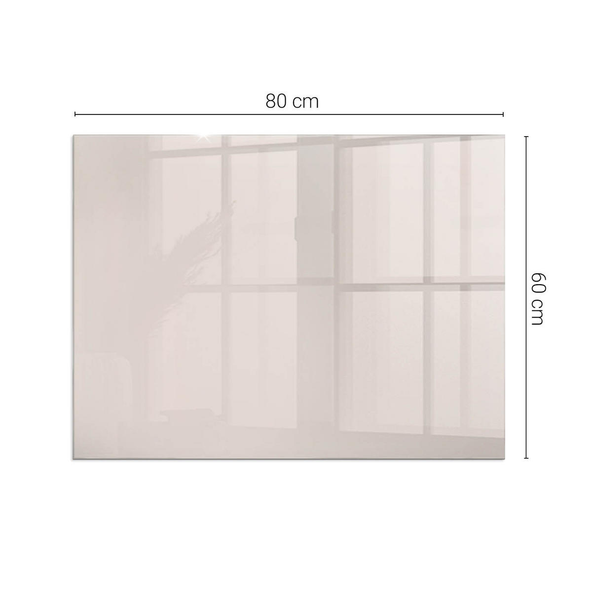 GLASPLATTE für Kamin 80x60 cm - Beige, Glas (80/60/0.4cm) - TULUP