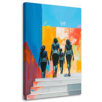 LEINWANDBILD Figuren Abstrakt 80x120cm - Multicolor, Textil (80/120cm) - Feeby