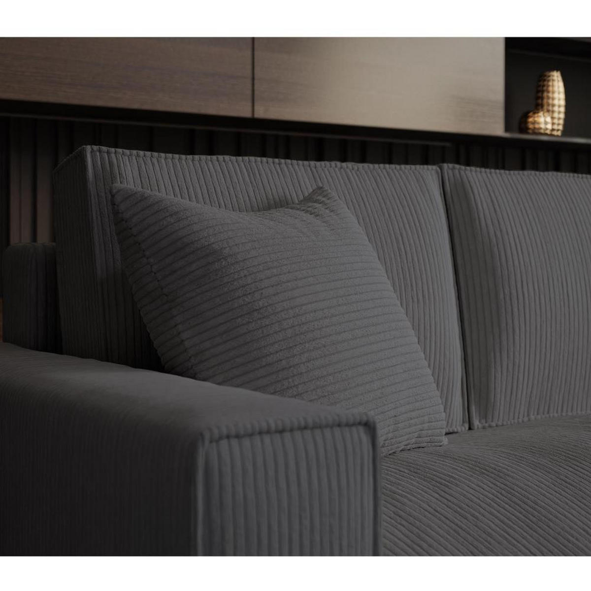 ECKSOFA Parys L Dunkelgrau - Dunkelgrau/Schwarz, Kunststoff/Textil (290/185cm) - Beautysofa