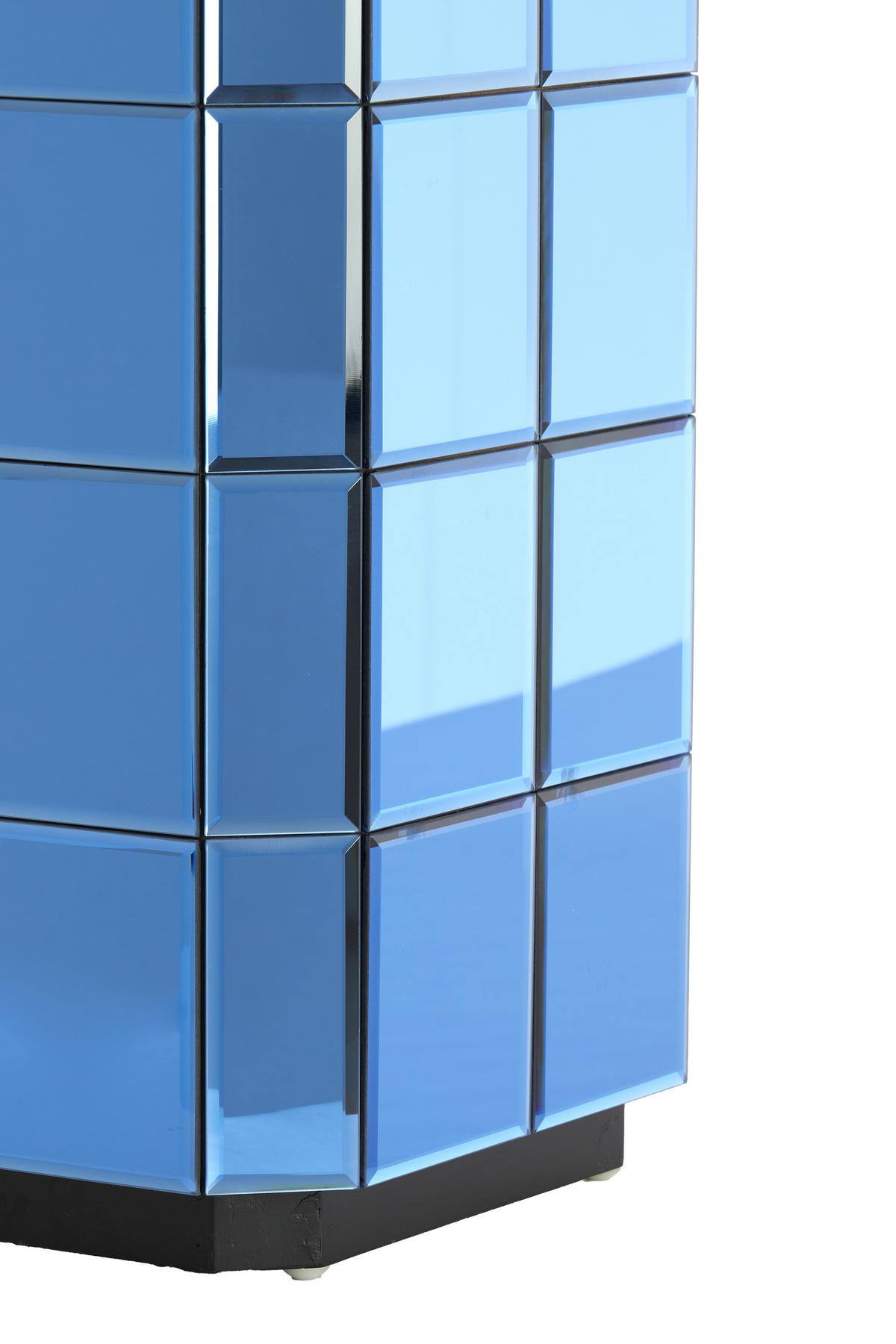 BLUMENSÄULE Luciano Blau 30/30/80 cm - Blau, Glas (30/30/80cm) - Light & Living
