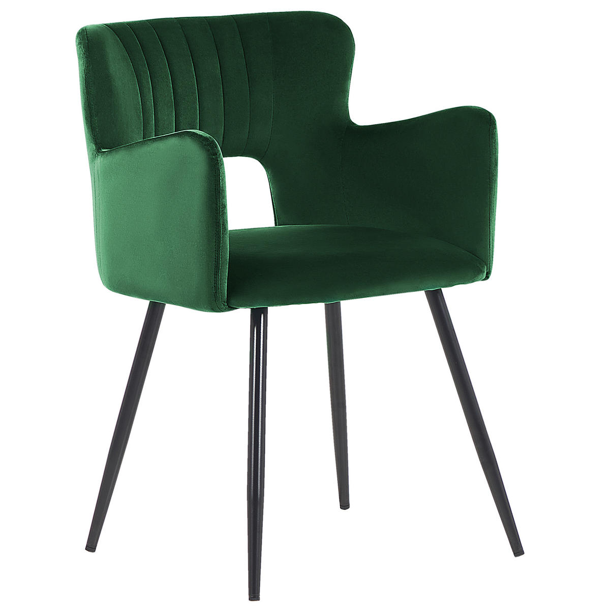 ESSZIMMERSTUHL 2er-Set Samtstoff Grün Sanilac - Smaragdgrün, Textil/Metall (52/75/44cm) - Beliani