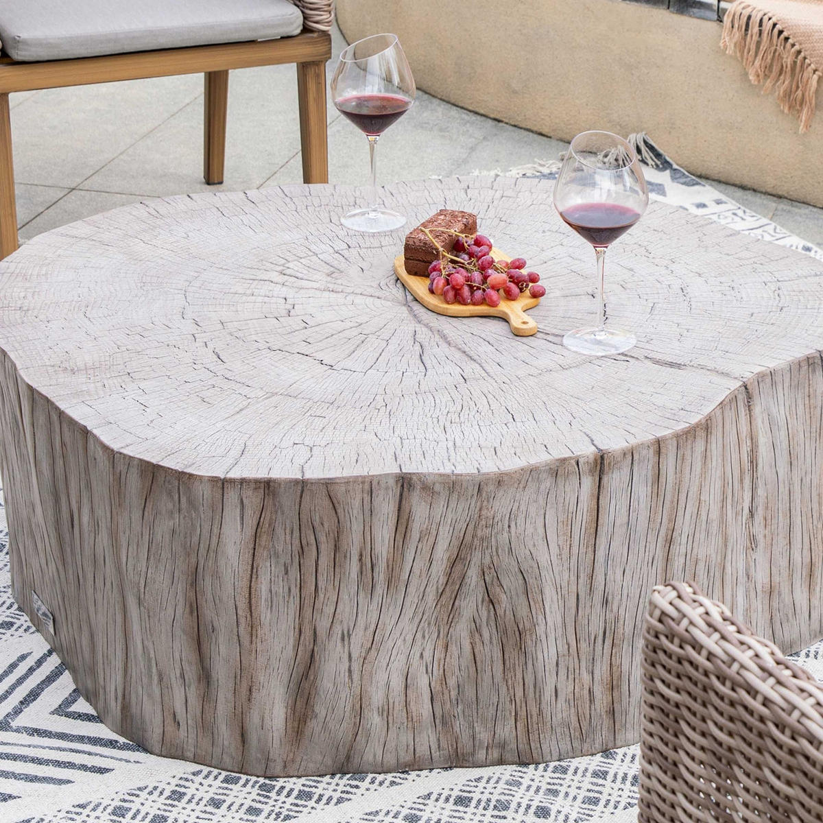 COUCHTISCH DAINTREE aus GF-Beton, Wetterbeständig, 106x100x36 cm - Grau, Naturmaterialien (106/100/36cm) - Elementi