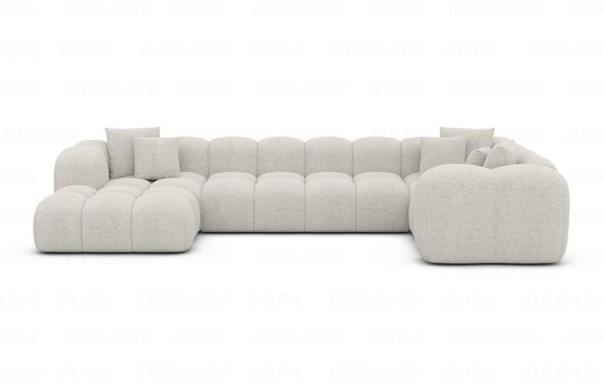 WOHNLANDSCHAFT Cloud Pearl Boucléstoff - Perlmutt, Kunststoff (314/72/184cm)