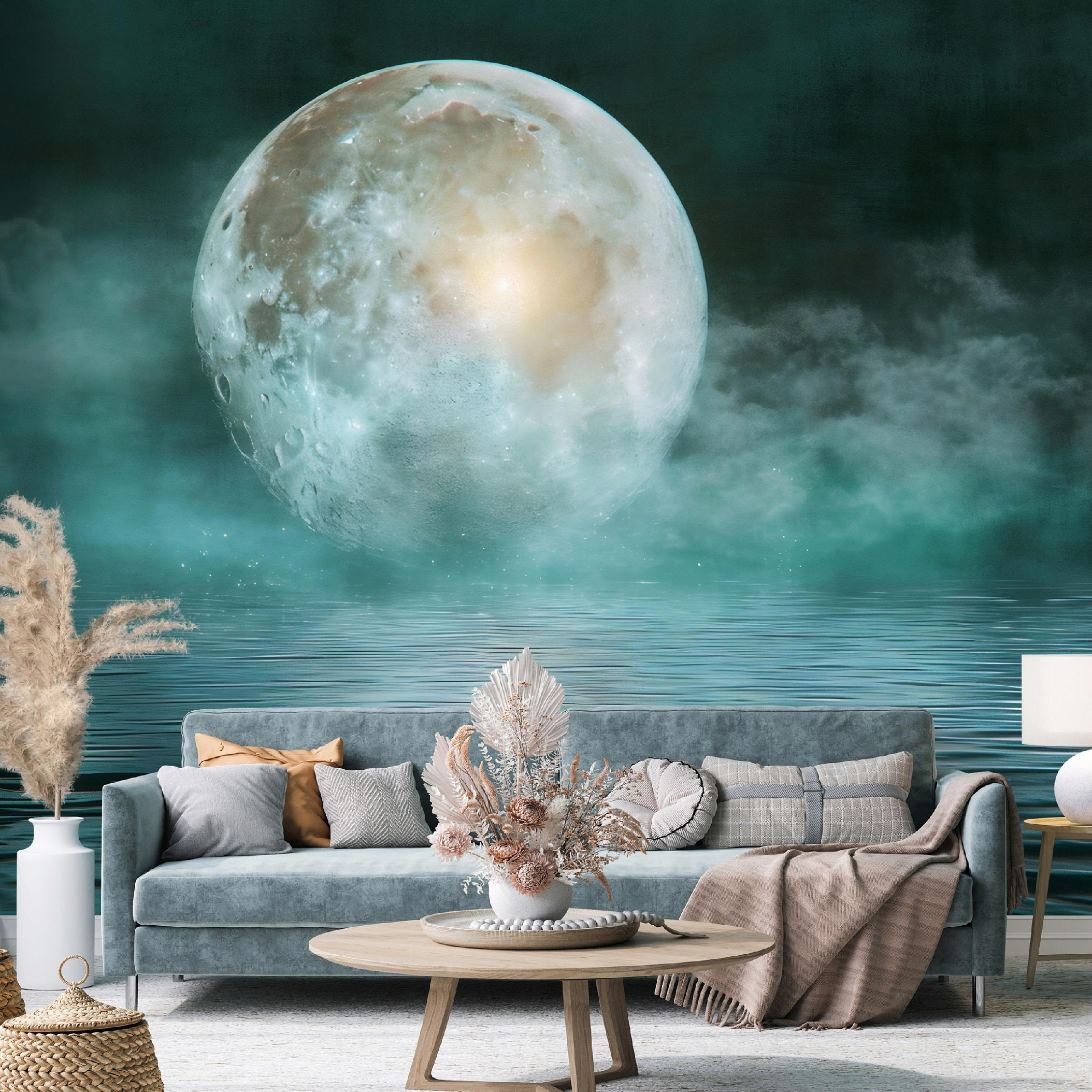 FOTOTAPETE Meer Mond Vlies Tapete Wohnzimmer Schlafzimmer 250x175 - Multicolor, Papier (250/175cm) - Wallarena