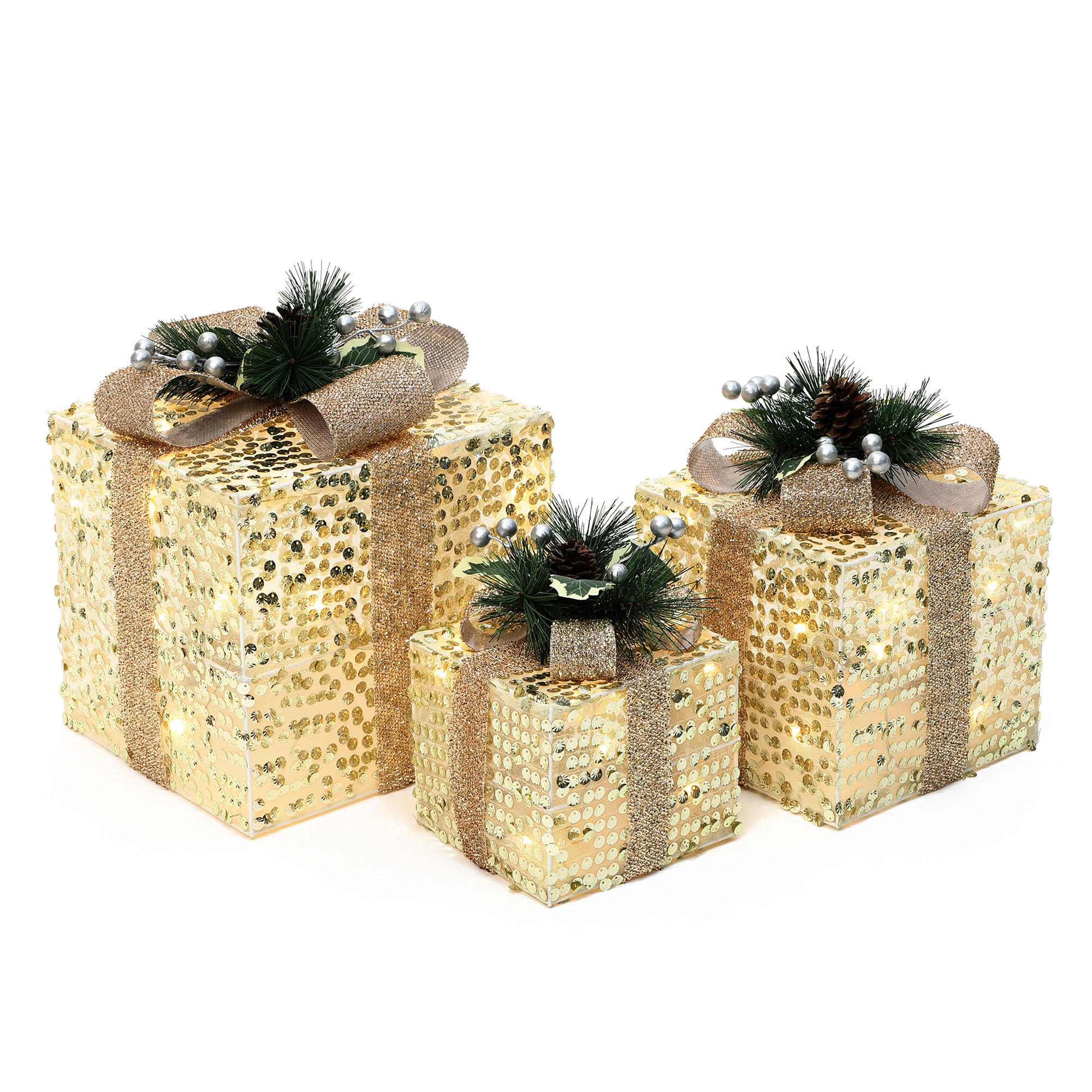 GESCHENKBOX HTHD0254 - Goldfarben, Kunststoff/Metall (25/29/25cm) - Hometopia