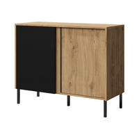 KOMMODE Mia 04 - Schwarz/Braun, Holzwerkstoff/Metall (100/80/41cm) - MIRJAN24