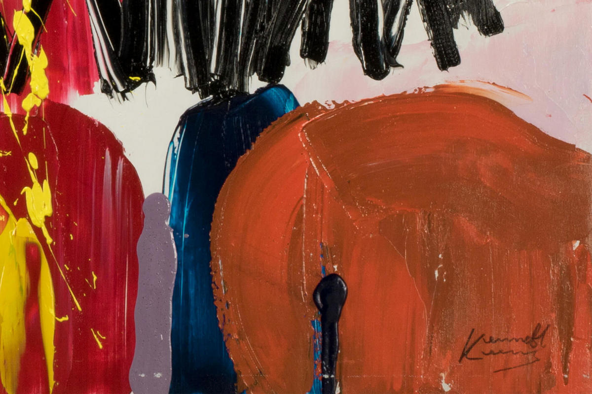 ACRYLBILD HANDGEMALT 150/50 cm - Weiß, Holz/Textil (150/50cm) - KUNSTLOFT