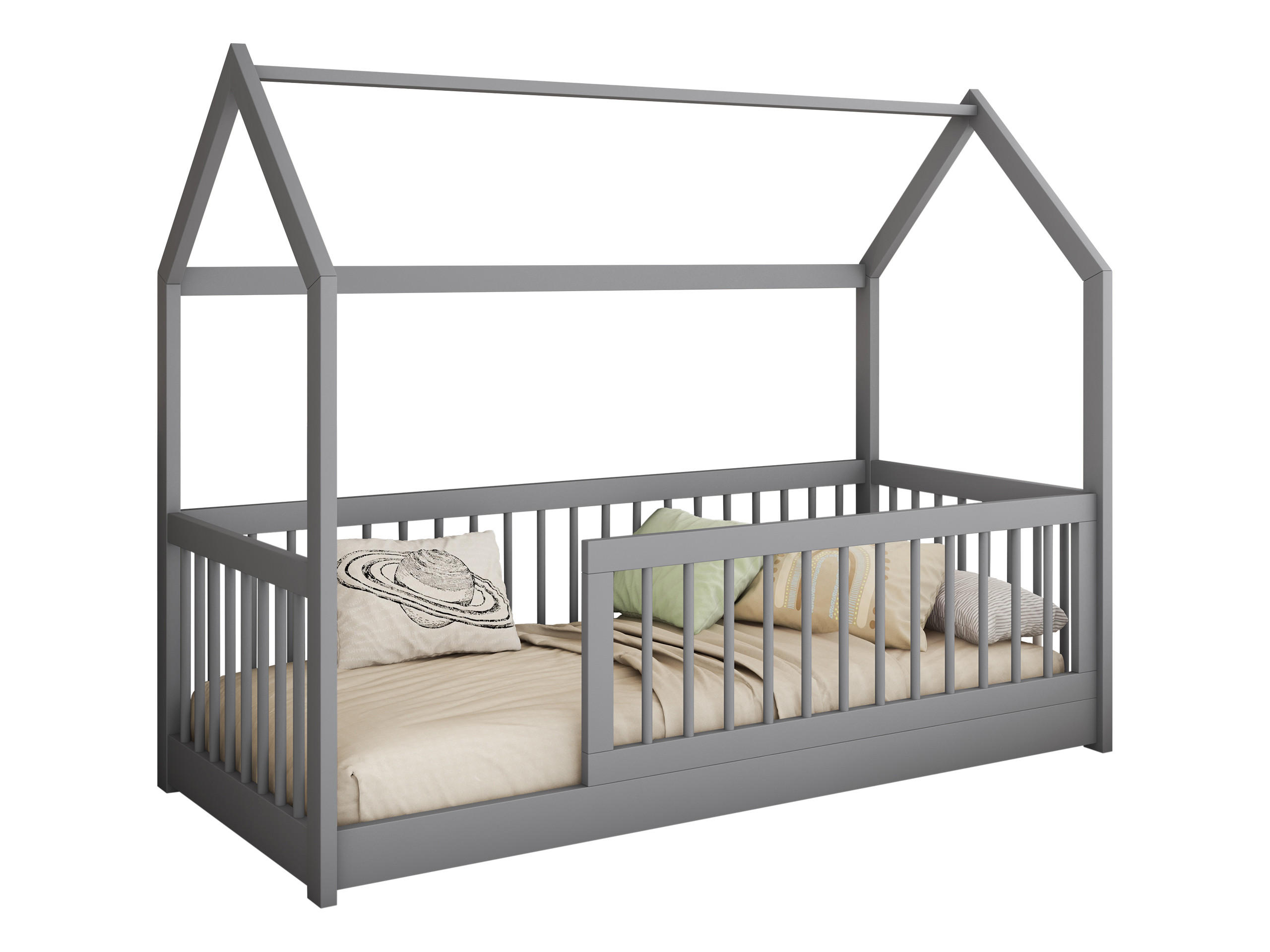 HAUSBETT Greta 90 - Grau, Holz (90/200cm) - MIRJAN24