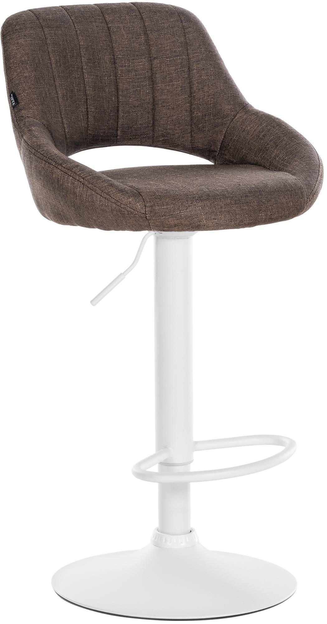 BARHOCKER Stoff Braun - Weiß/Braun, Textil/Metall (47/85/48cm) - CLP