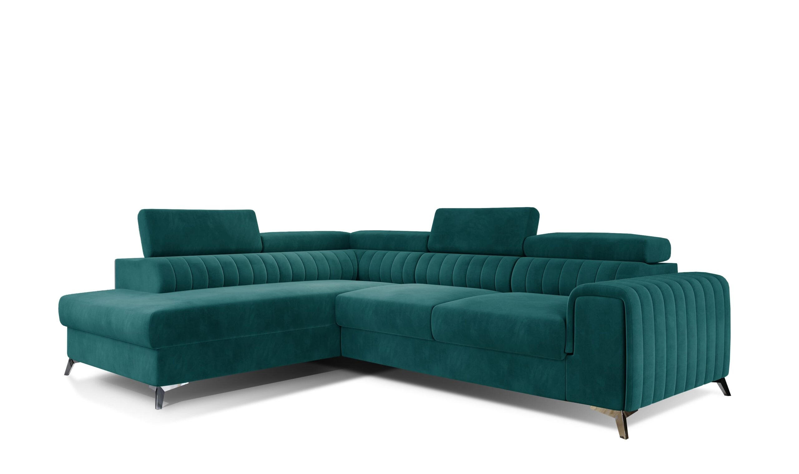 ECKSOFA - OLIVIER (Links, Flaschegrün) - Smaragdgrün/Dunkelgrün, Textil (275/205cm) - Möblo