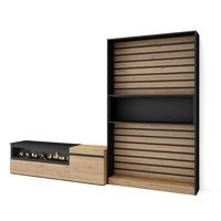 WOHNWAND Elektrokamin, eiche, schwarz, 260/35/186cm - Eichefarben, Holzwerkstoff (260/186/35cm) - Skraut Home