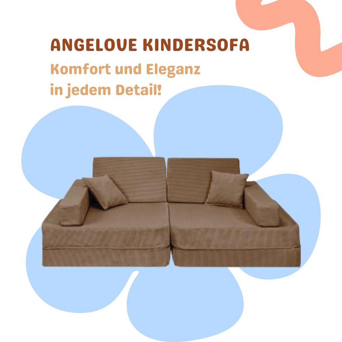 KINDERSOFA, Angelove, Cordsamt, Braun - Braun, Textil (160/24/80cm) - MeowBaby
