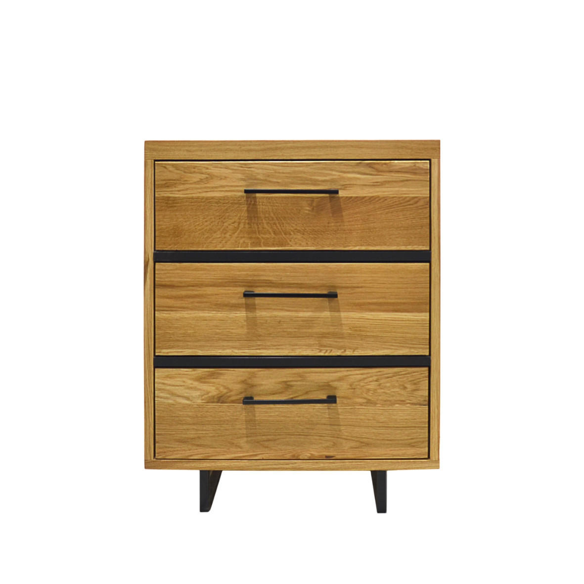 HOLZKOMMODE mit 3 Schubladen und Metallbeinen 60 cm breit HUGON II - Eichefarben, Holz (60/76/60cm) - Rawood Furniture