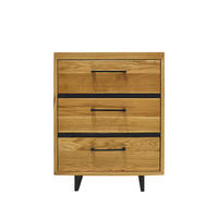 HOLZKOMMODE mit 3 Schubladen und Metallbeinen 60 cm breit HUGON II - Eichefarben, Holz (60/76/60cm) - Rawood Furniture