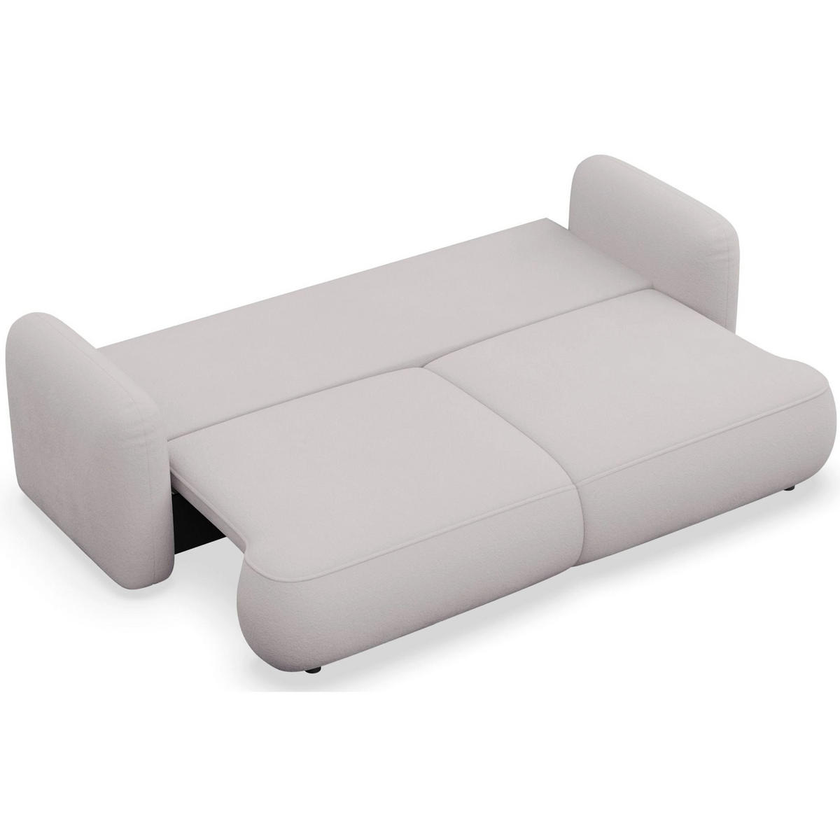 3-SITZER SCHLAFSOFA Tvoya Graubeige Chenille - Taupe/Schwarz, Kunststoff/Textil (253/82/110cm) - Selsey