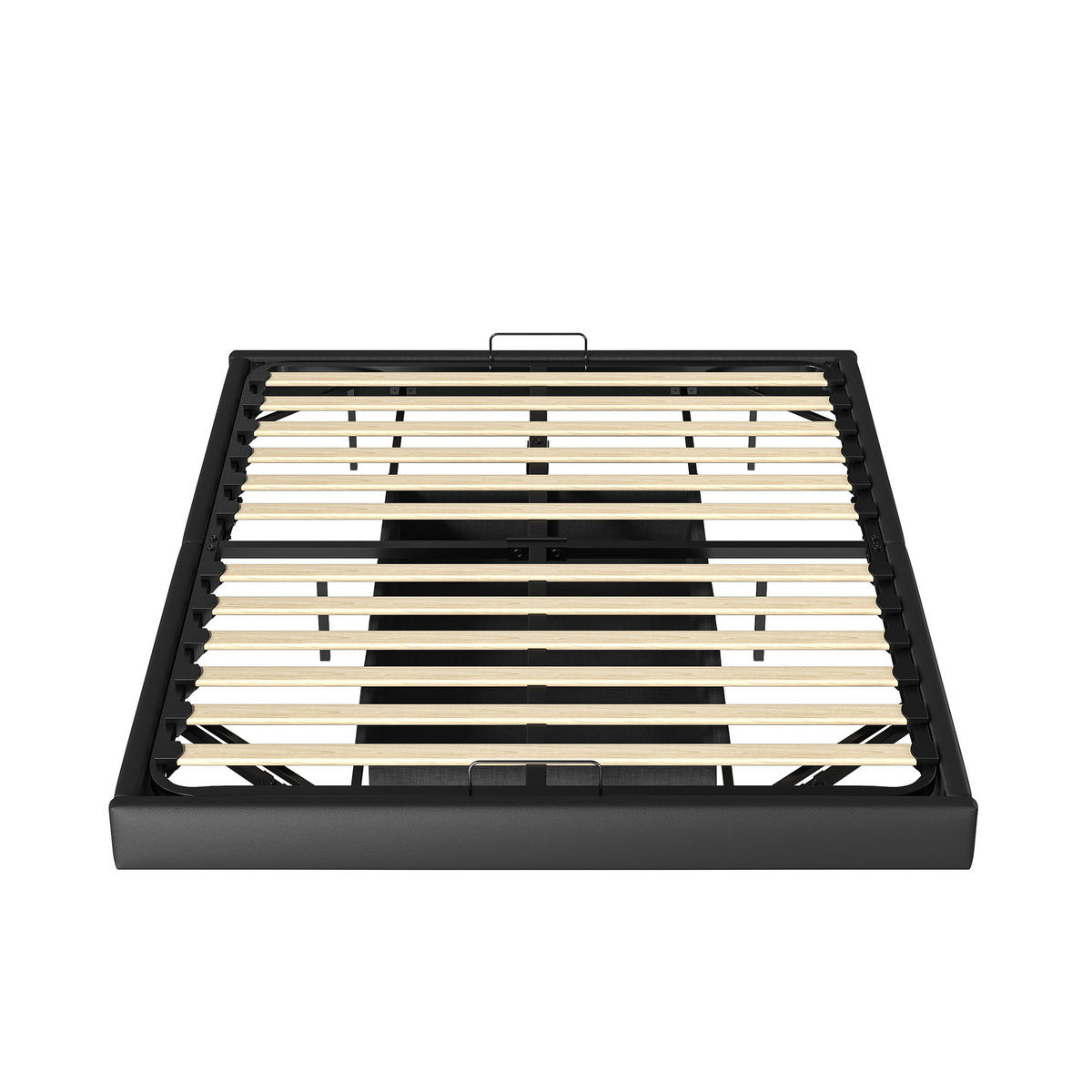 POLSTERBETT 160x200 cm mit LED, Leinenbett, Lattenrost, Doppelbett, Schwarz - Schwarz, Textil/Metall (160/200cm)