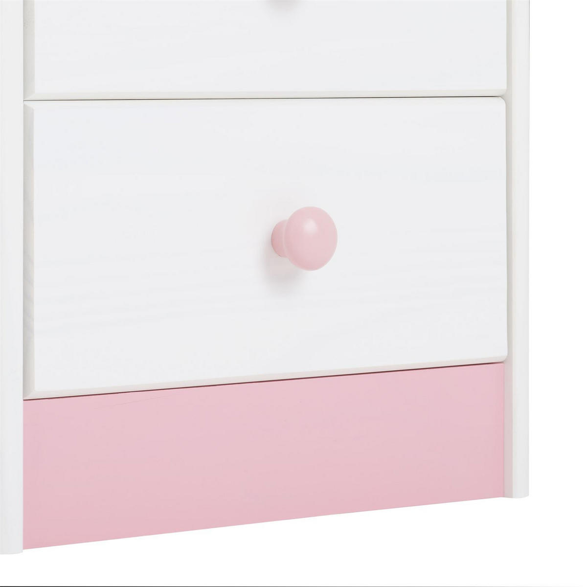 NACHTTISCH RONDO - Weiß/Rosa, Holz (43/41/35cm) - IDIMEX