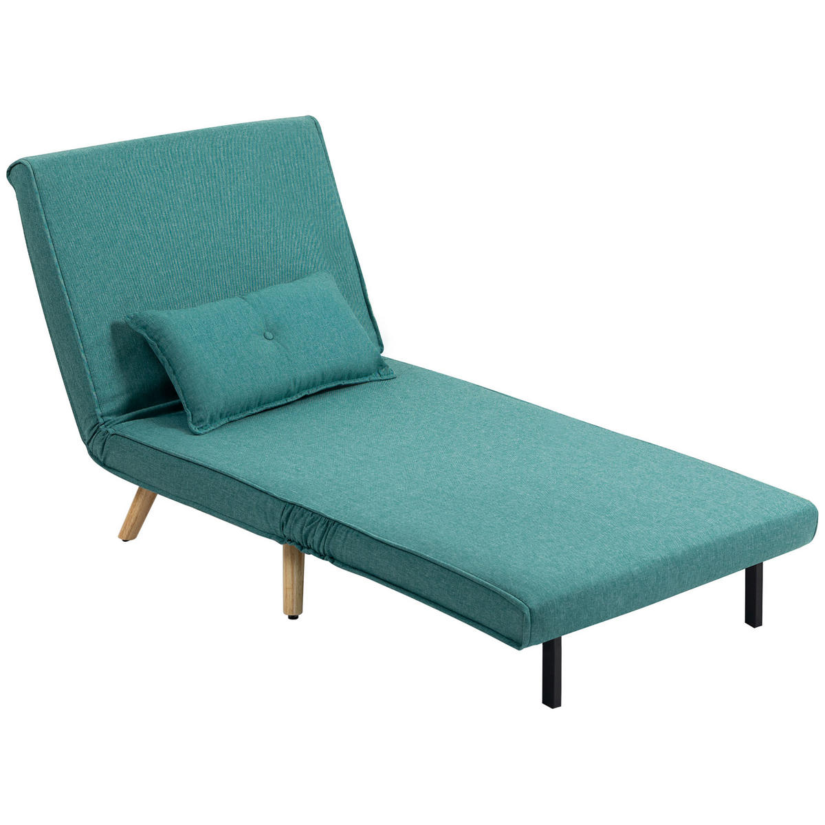 SCHLAFSESSEL DE-14602 5-fach verstellbar, inkl. Kissen Grün - Grün, Textil (75/87/80cm) - ComfortXL