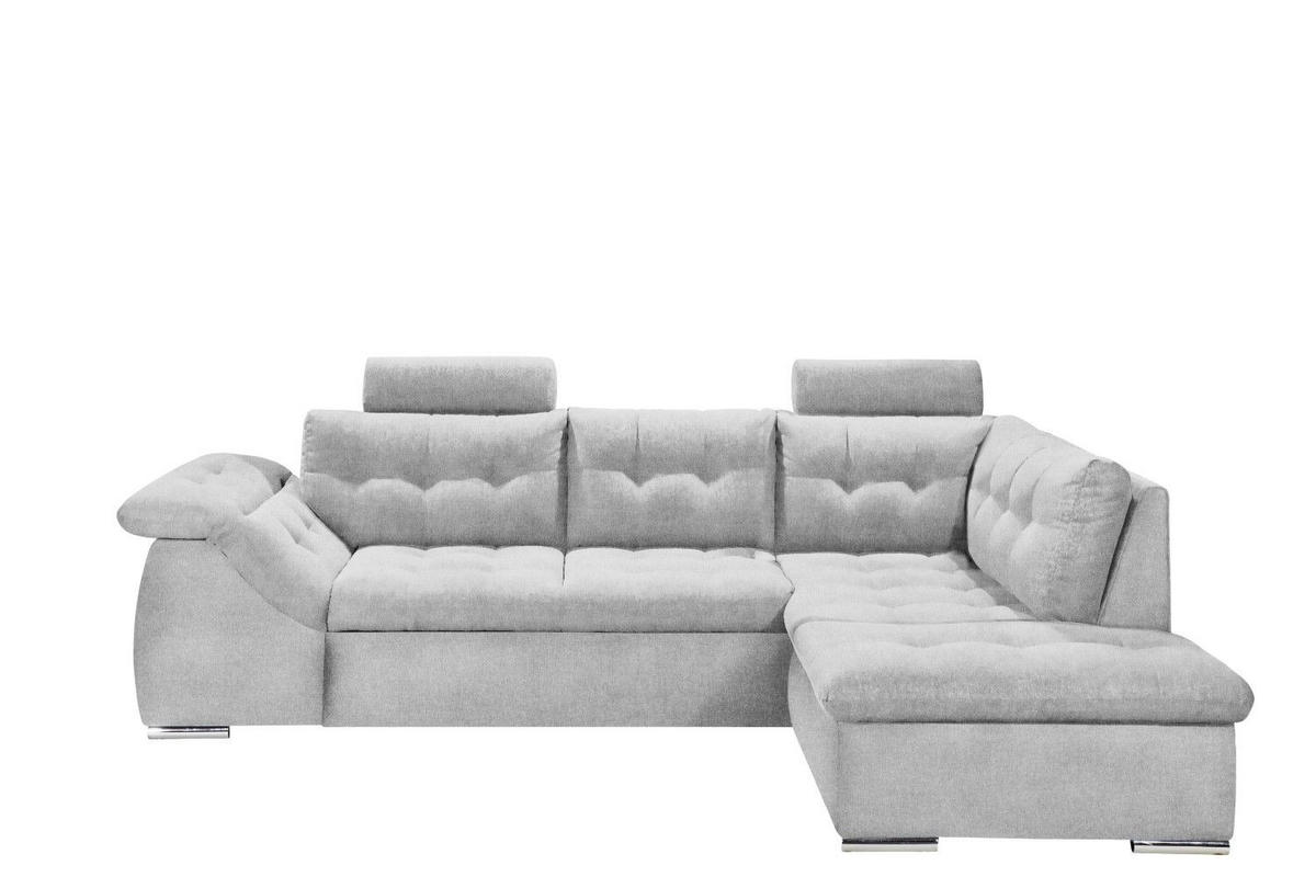 ECKSOFA mit Schlaffunktion und Bettkasten - Chromfarben/Anthrazit, Holzwerkstoff/Kunststoff (193/283cm) - ed exciting design