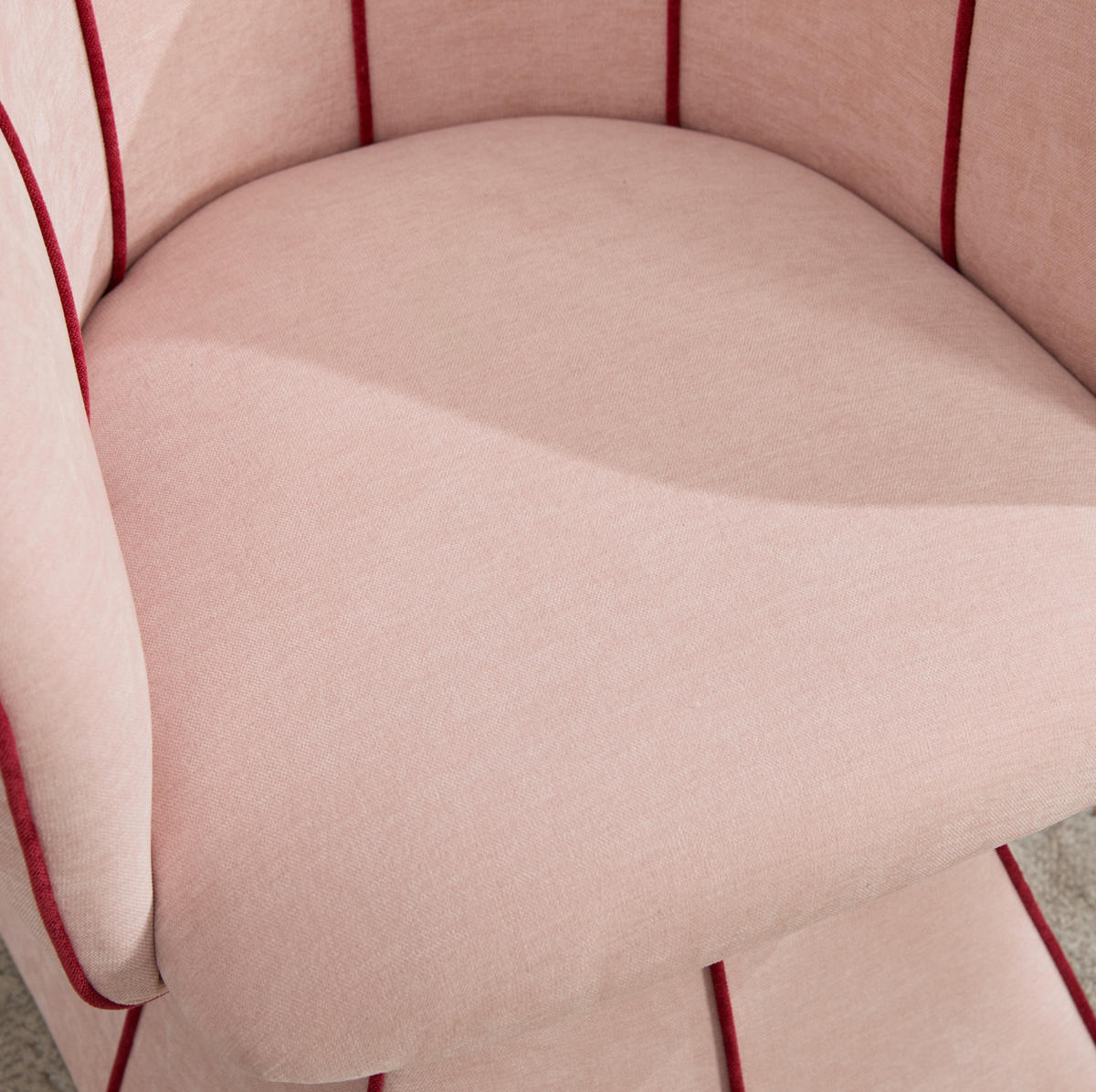 SESSEL 56/54/74,5 cm rosa aus Chenille mit 360°-Drehfunktion - Pink, Textil (54/74.5/56cm) - OKWISH