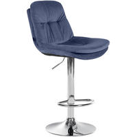 BARHOCKER Samt blau - Blau/Schwarz, Textil (46/94/54cm) - CLP