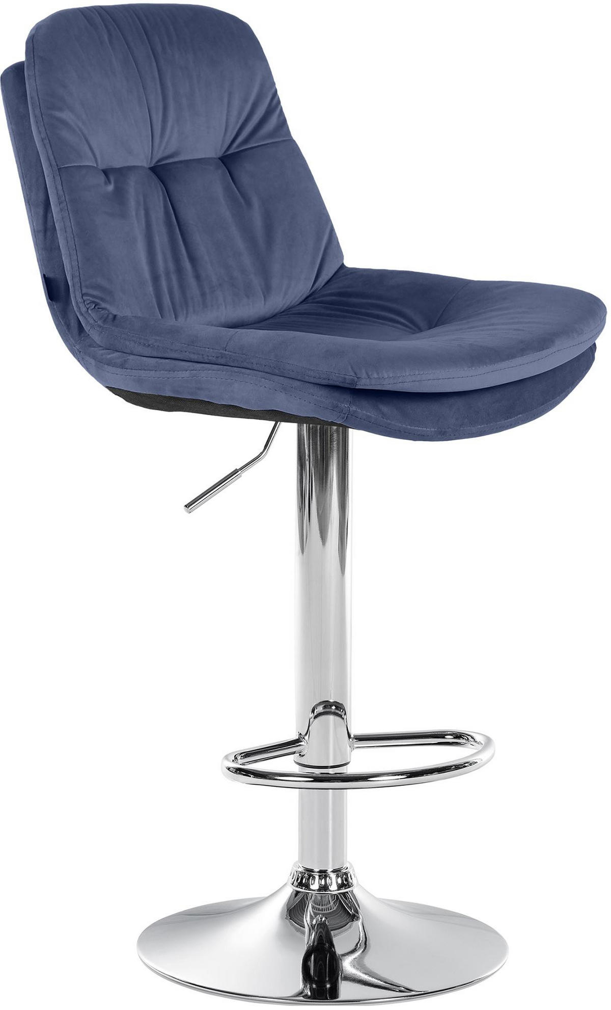 BARHOCKER Samt blau - Blau/Schwarz, Textil (46/94/54cm) - CLP
