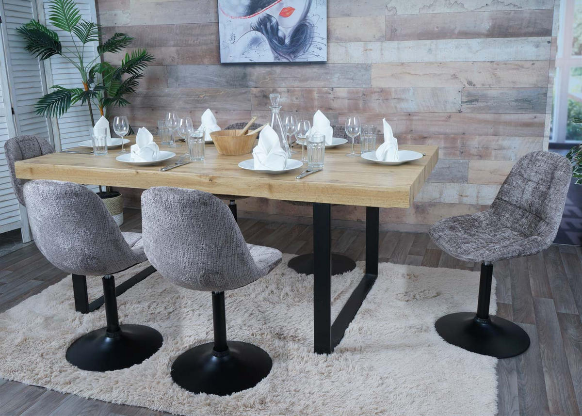 JEDÁLENSKÁ stolička hnedá, sada 6 ks - hnedá, textil (47/83/43cm) - MCW