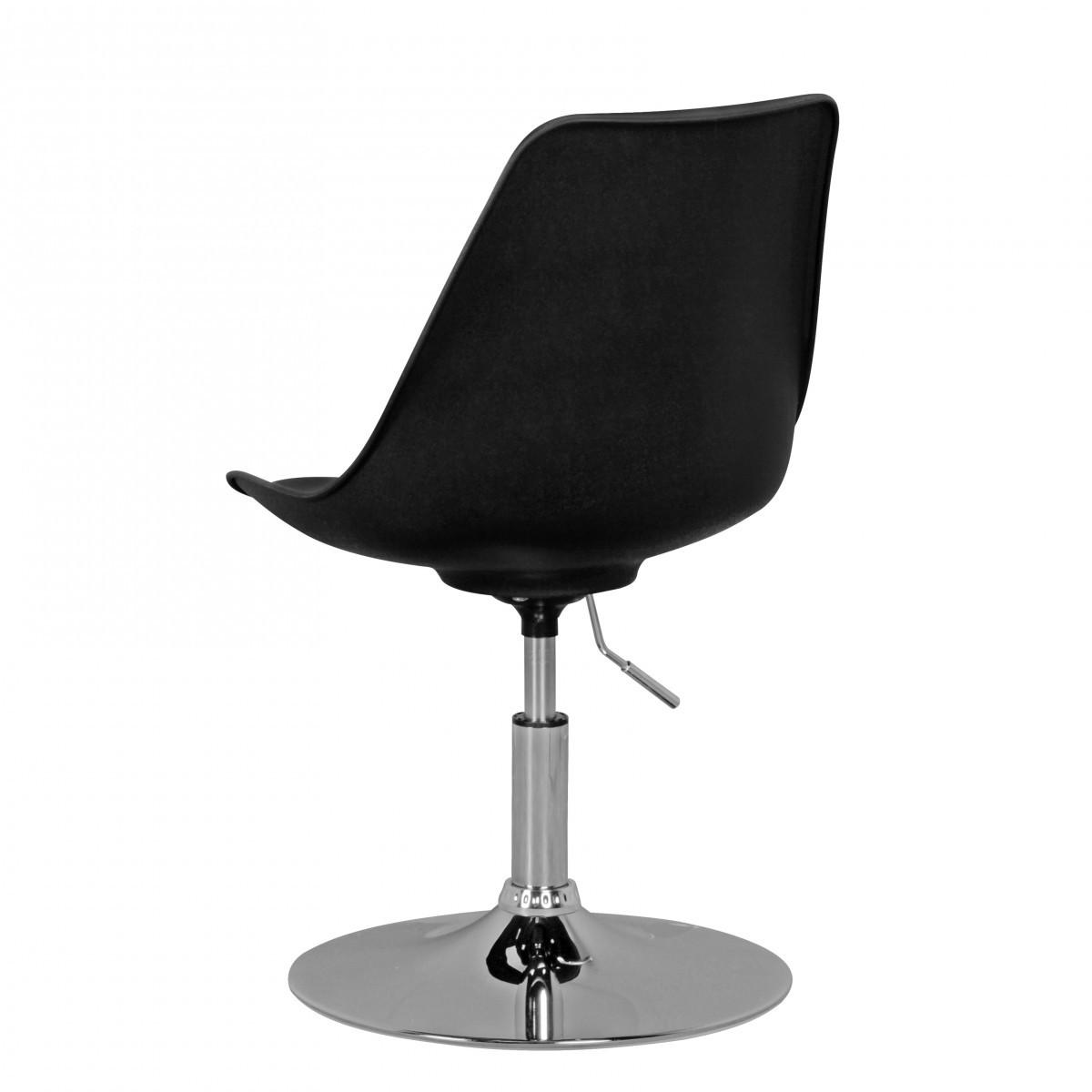 DREHSTUHL Kunstleder Trompetenfuß Chromgestell, Schwarz 46x46x88 cm - Silberfarben/Schwarz, Kunststoff/Textil (46/88/46cm) - KADIMA DESIGN