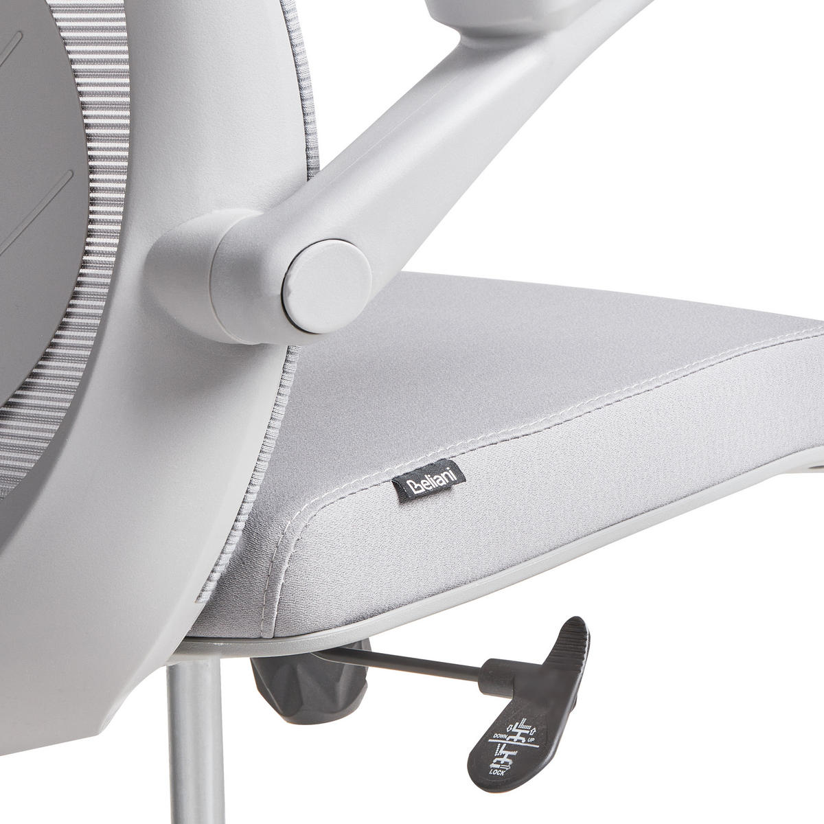 BÜROSTUHL Stoff Grau Overlord - Grau, Textil (49/100/63cm) - Beliani