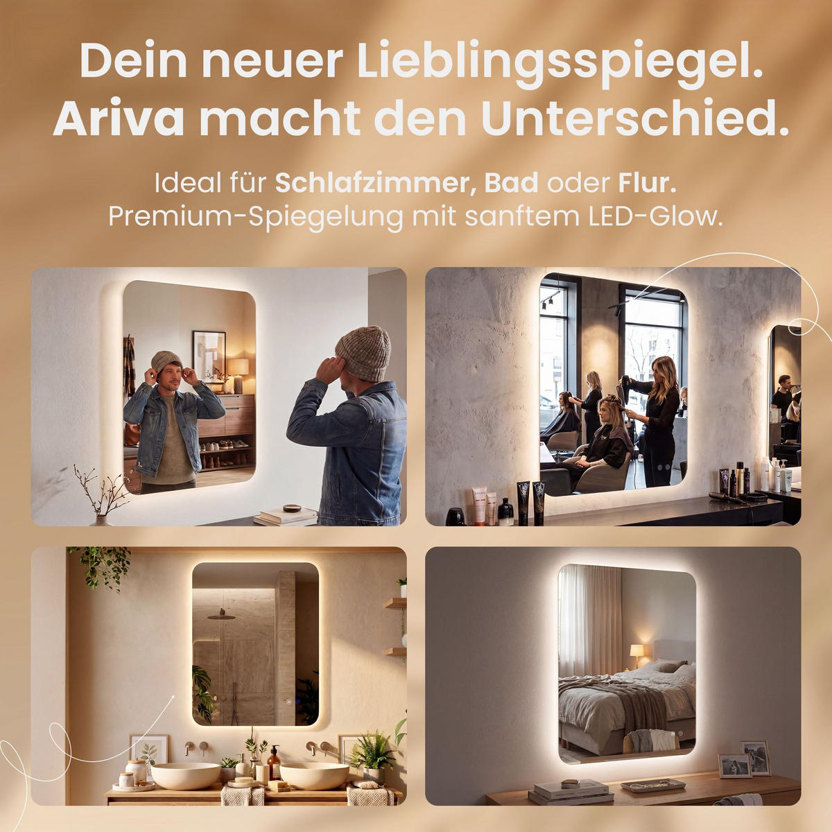 BADEZIMMERSPIEGEL eckig 70/3/90 cm Glas Klarglas - Klar, Glas (70/90/3cm) - CLP