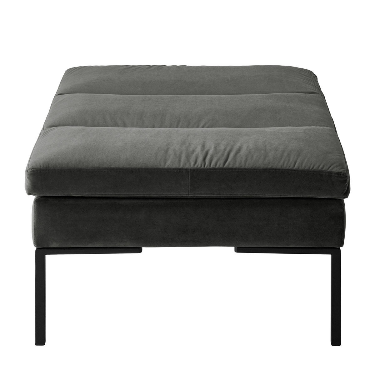 POLSTERHOCKER - Chromfarben/Grün, Textil/Metall (108/41/69cm) - home24