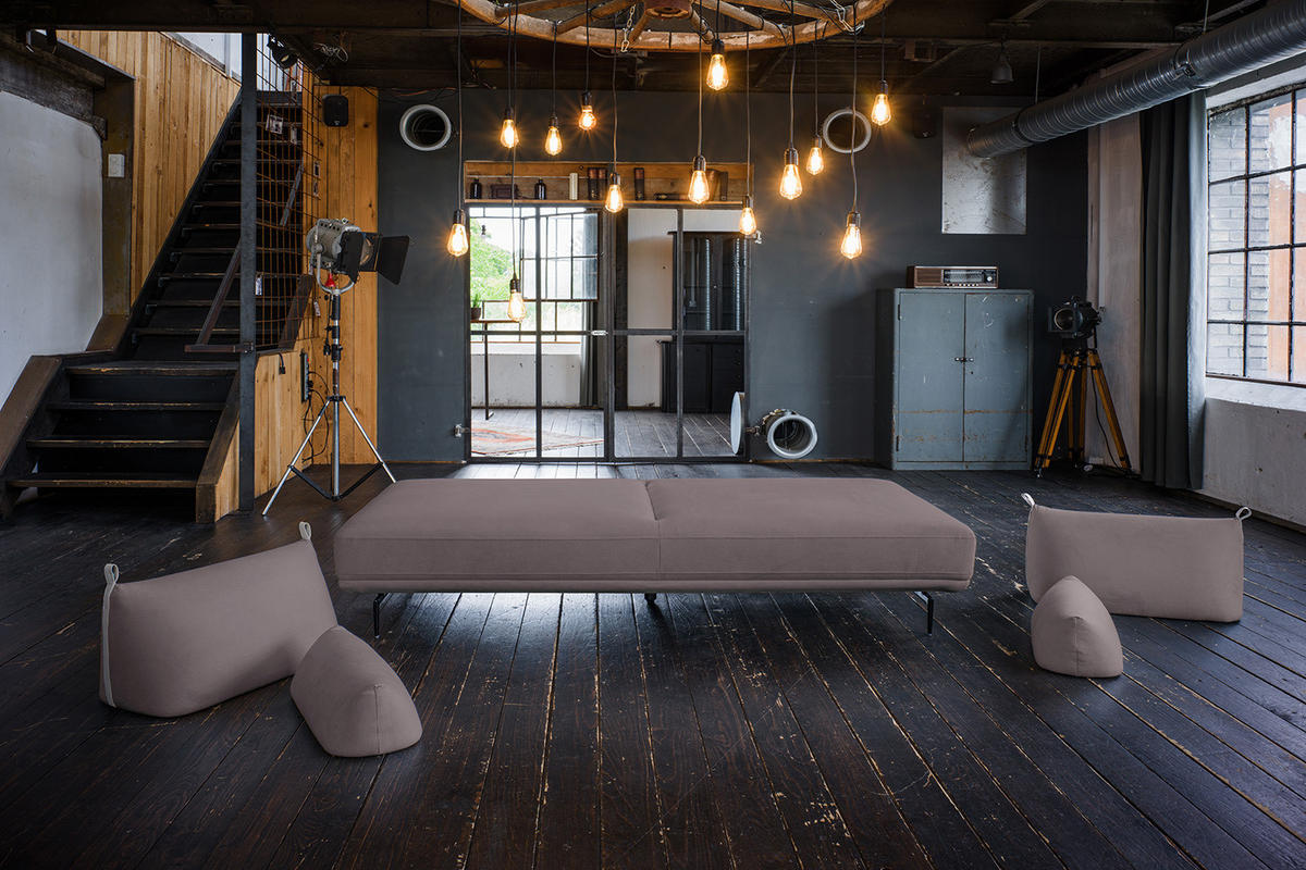 SCHLAFSOFA CANE Violett Webstoff - Violett/Lila, Textil/Metall (210/80/100cm) - KAWOLA