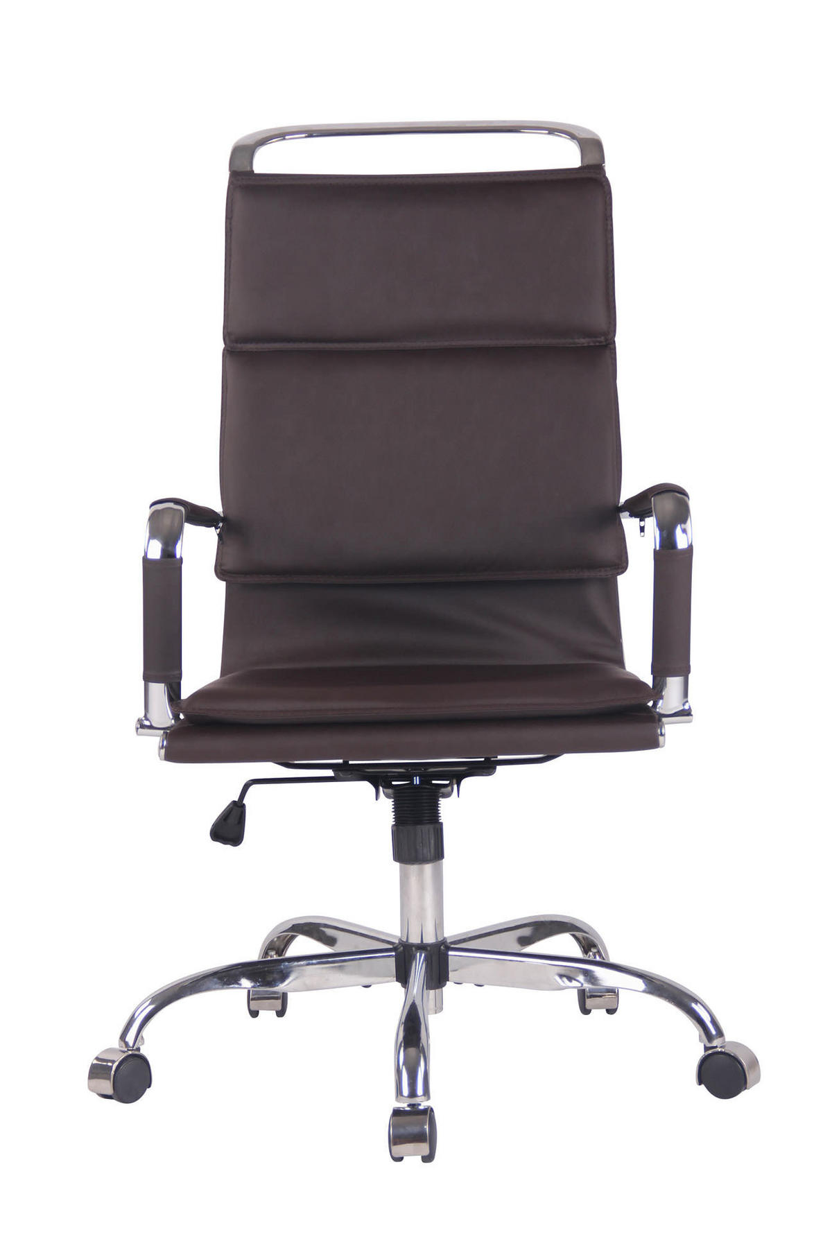 DREHSTUHL Lederlook coffee - Chromfarben/Braun, Textil/Metall (58/110/63cm) - CLP