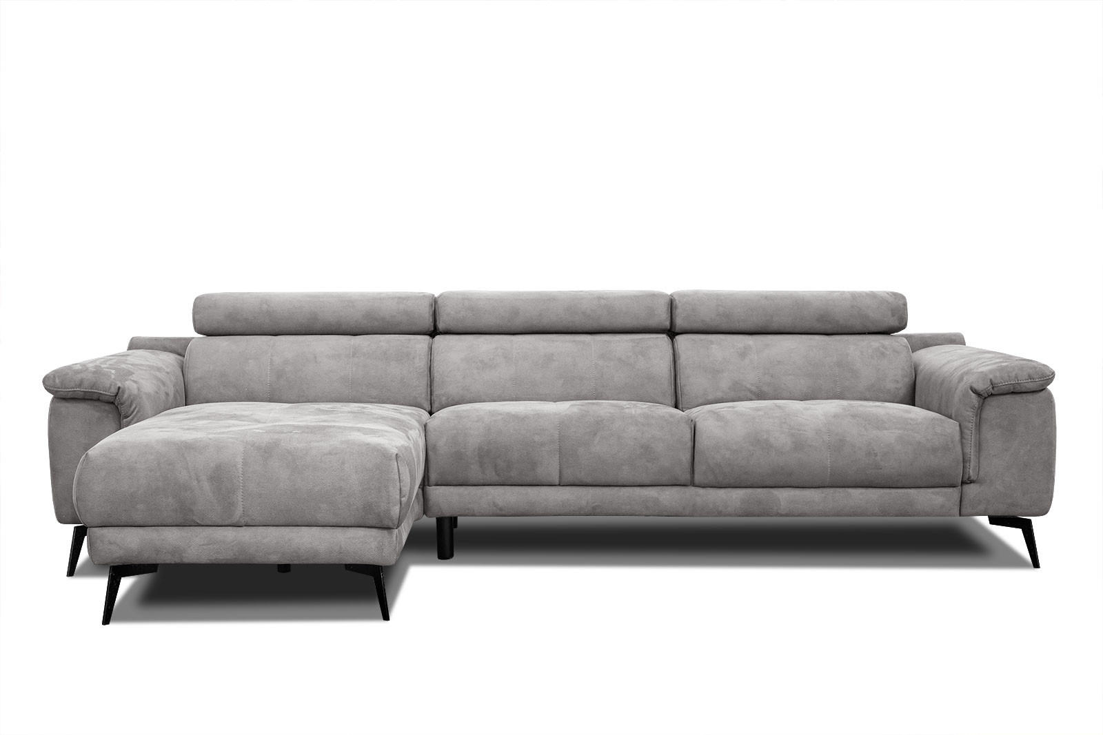 ECKSOFA FIERO 4-Sitzer, hellgrau - Hellgrau/Schwarz, Holzwerkstoff/Textil (158/269cm) - Courtois Laville