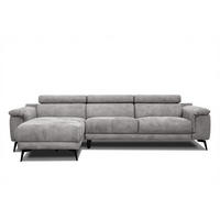 ECKSOFA FIERO 4-Sitzer, hellgrau - Hellgrau/Schwarz, Holzwerkstoff/Textil (158/269cm) - Courtois Laville