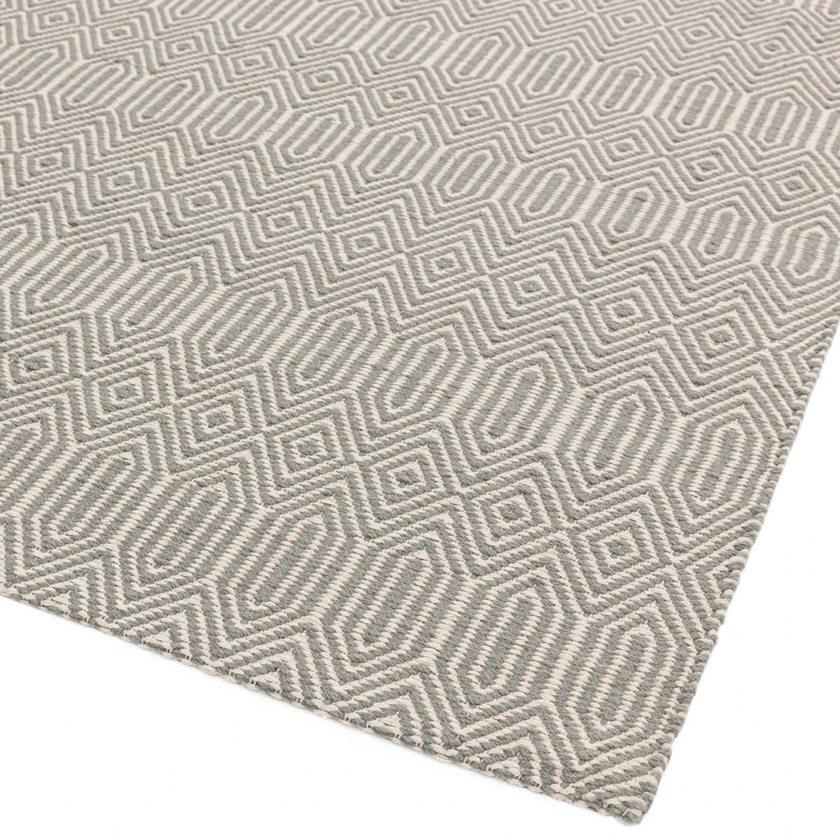 TEPPICH Moderner aus Wolle und Baumwolle SILWAN Grau 66 x 200 cm - Grau, Naturmaterialien (66/200cm) - Novatrend