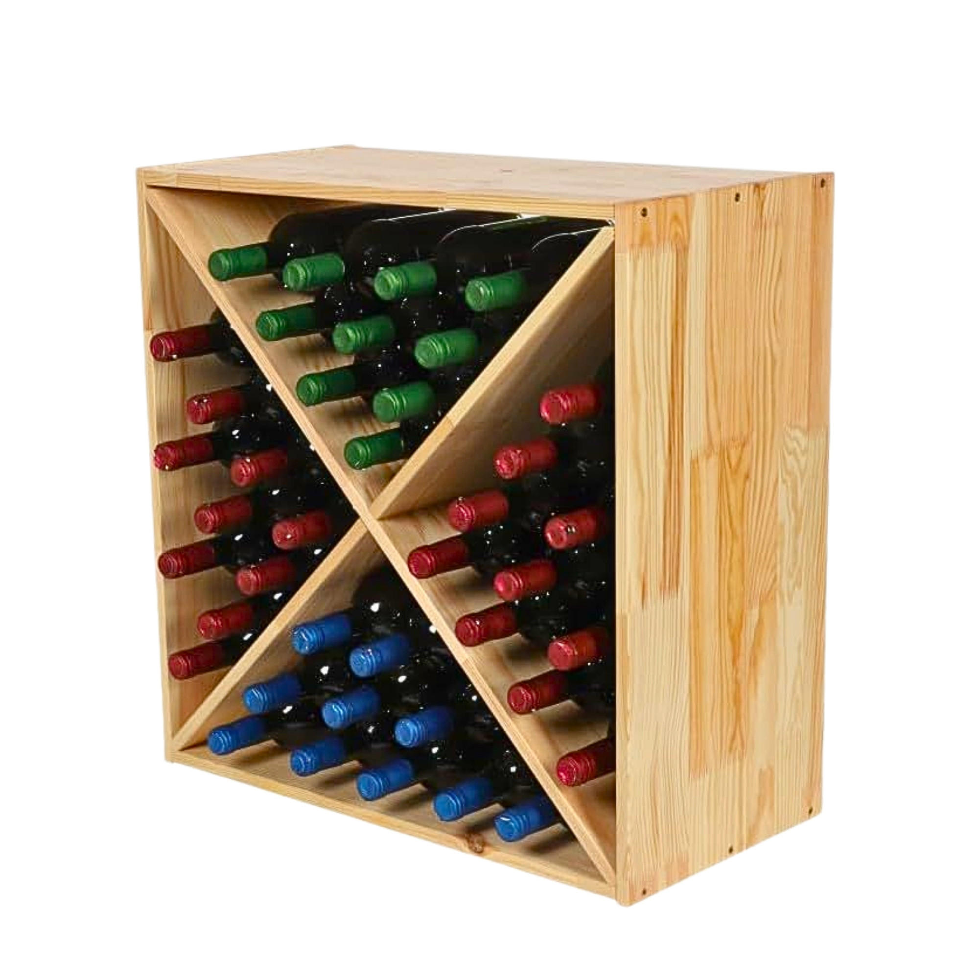 WEINREGAL Vincellar Mod 60x60x30 cm Kreuz Modul Für 40 Flaschen Massives Kiefernholz Natur - Naturfarben, Holz (60/60/30cm) - PROREGAL