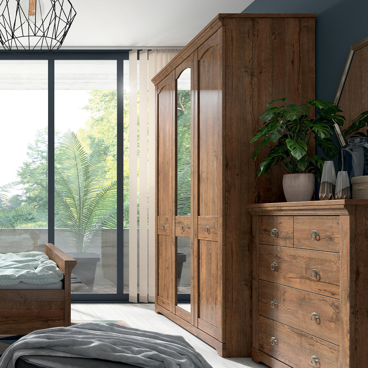 SKŘÍŇ 3DVEŘOVÁ Noé Tmavé dřevo - hnědá, kompozitní dřevo (153/208/59cm) - Petits-meubles