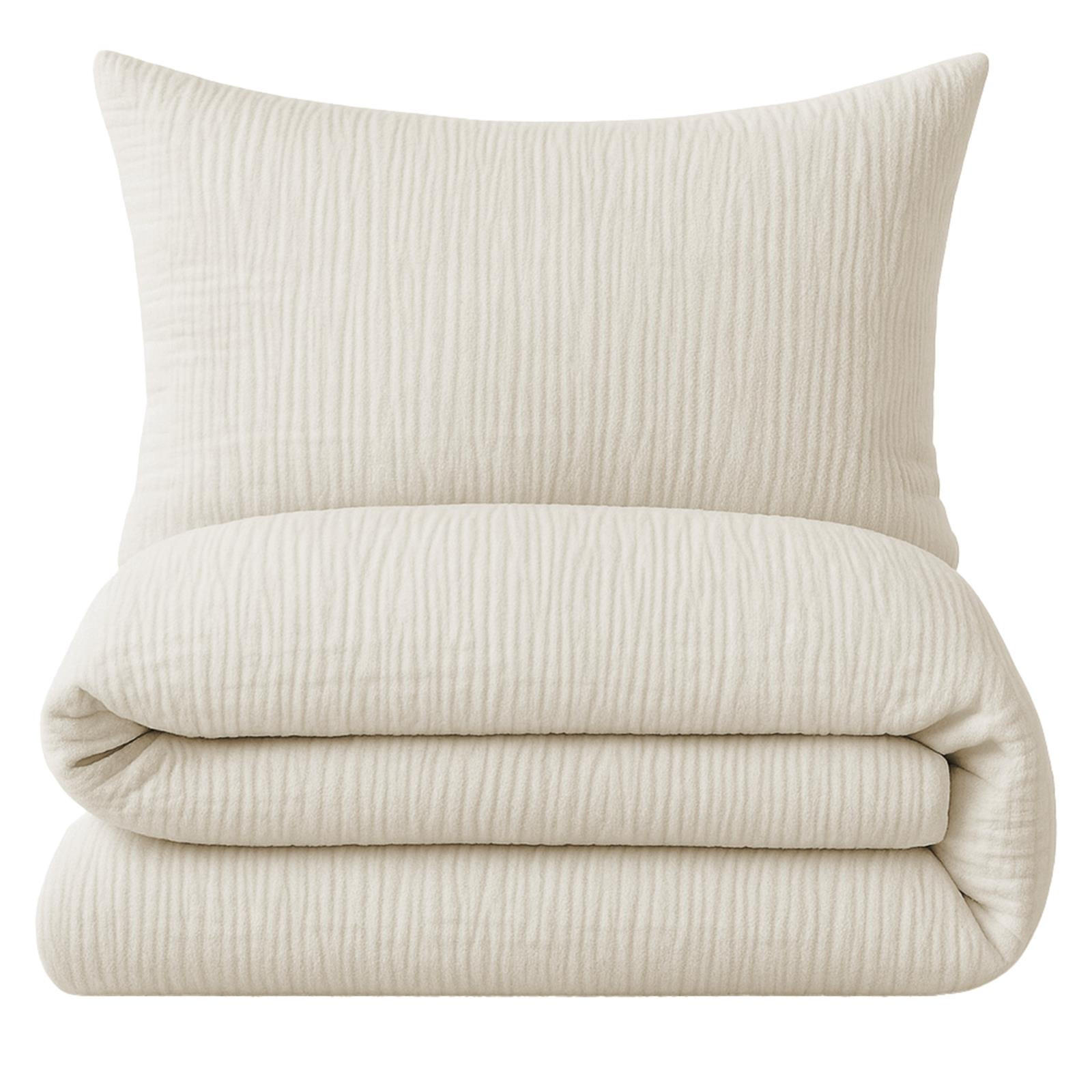 MUSSELIN-BETTWÄSCHE 135x200 Uni - Bettbezug Bügelfrei aus 100% Baumwolle - Einfarbig Beige - Beige, Textil (135/200cm) - Carpe Sonno