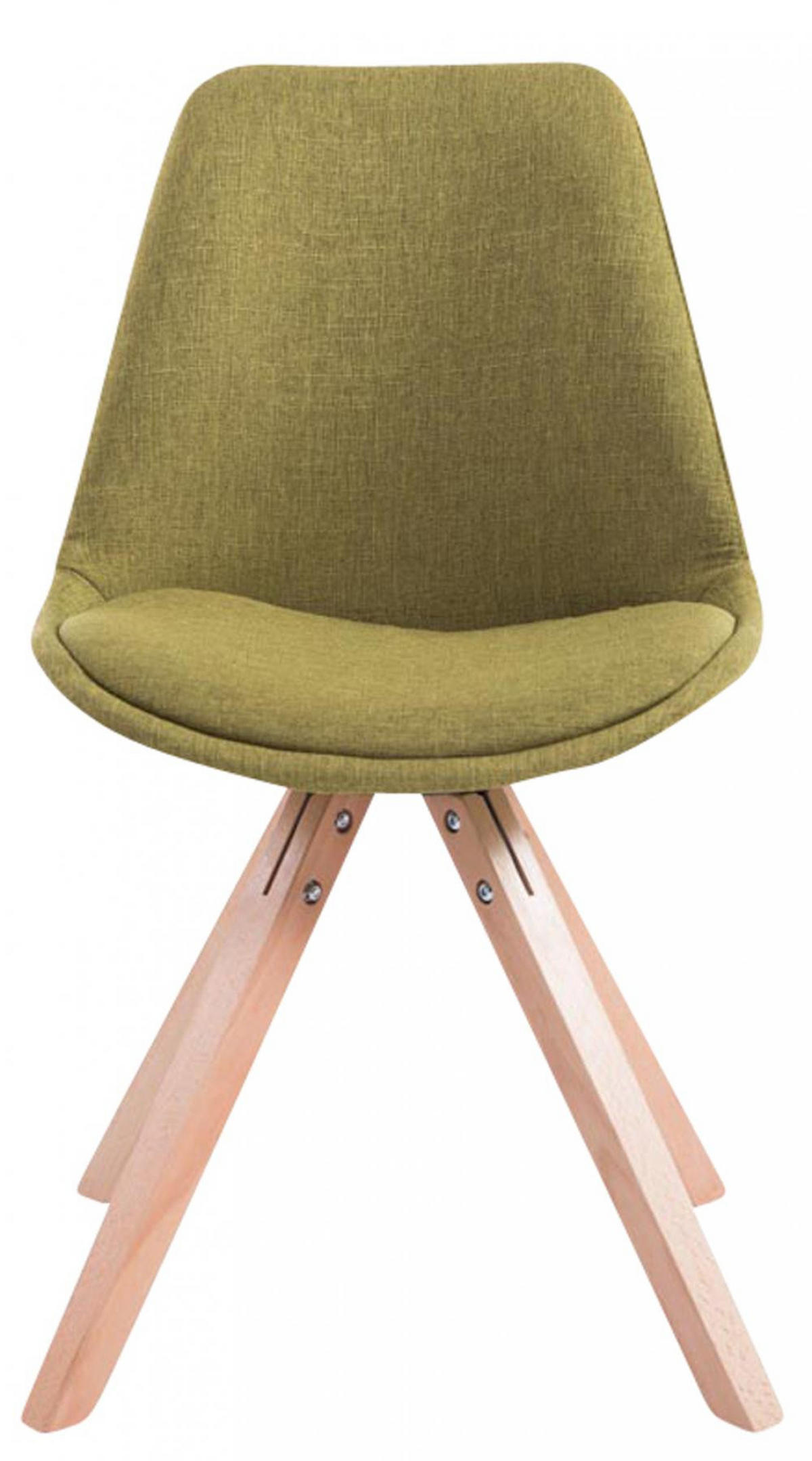 STUHL 4er Set Stoff grün - Eukalyptusholzfarben/Grün, Holz/Textil (48/84/56cm) - CLP