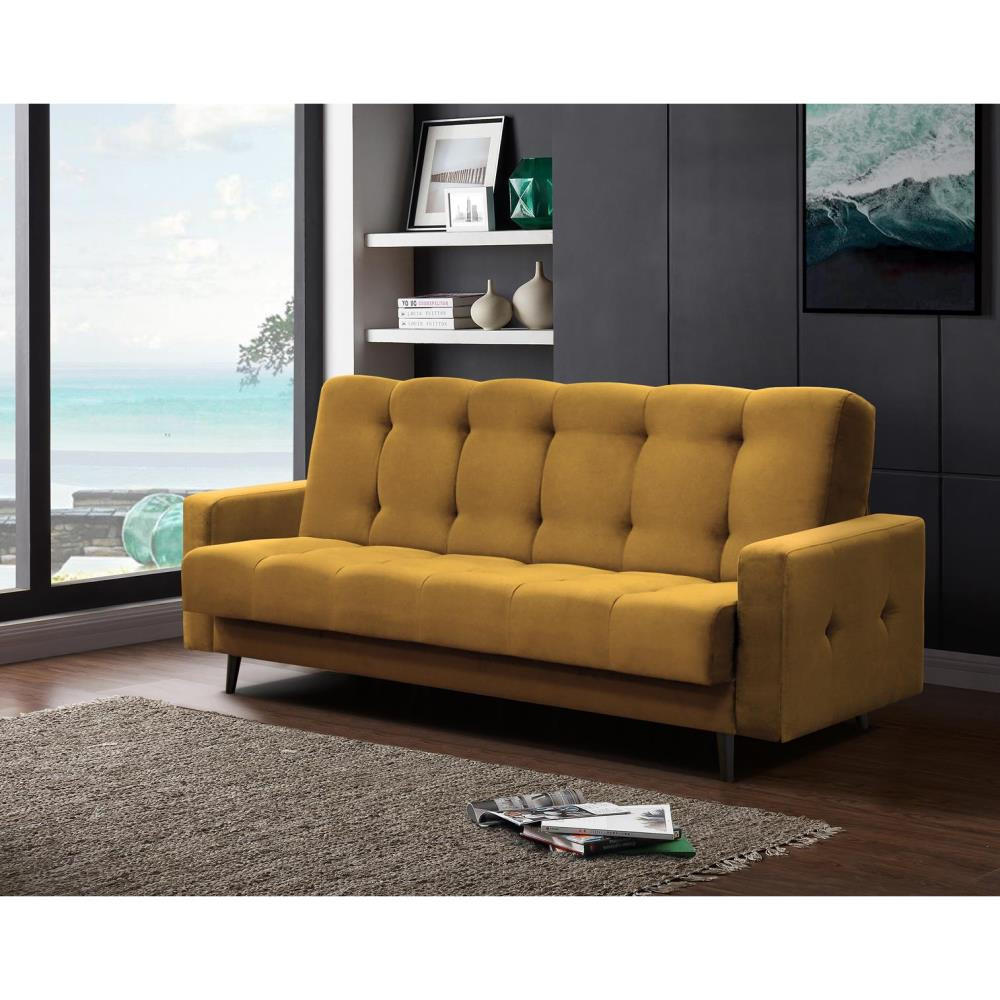 Thumbnail - Beautysofa 3-Sitzer, Gelb, Textil, 220x89x93 cm, Wohnzimmer, Sofas & Couches, Sofas, 3-Sitzer Sofas