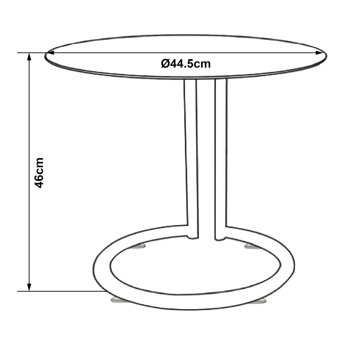 BEISTELLTISCH Ylivieska - Chromfarben/Grau, Glas/Metall (44.5/44.5/46cm) - [en.casa]
