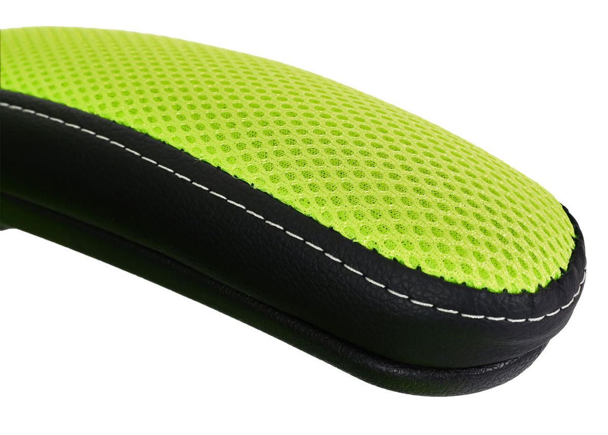 DREHSTUHL HxBxT 116x62x57cm Sitzhöhe 46cm ergonomisch verstellbare Armlehne Kunstleder Schwarz-Grün - Schwarz, Kunststoff (62/116/57cm) - PROREGAL