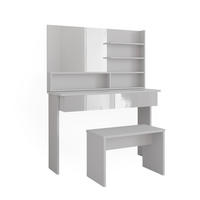 SCHMINKTISCH Azur Weiß 120 cm mit Bank - Weiß Hochglanz/Weiß, Holzwerkstoff (120/83.5/40cm) - Vicco