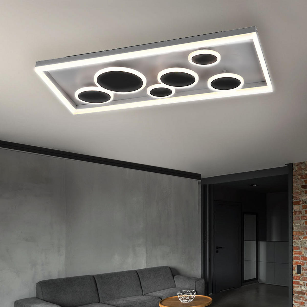 LED DECKENLEUCHTE Harriet Anthrazit - Anthrazit, Metall (80/40/9cm)