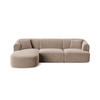 MODULARES-ECKSOFA links Campi aus Samt dunkelbeige 4 Sitzplätze - Mokka, Textil (156/256cm) - Cosmopolitan Design