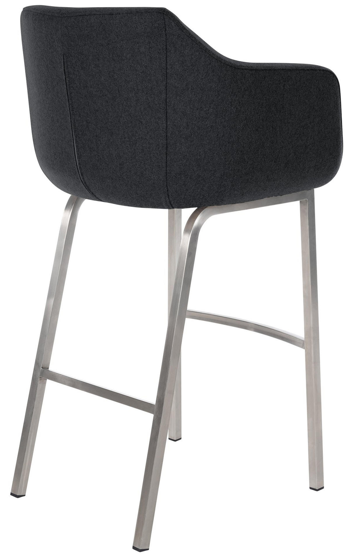 BARHOCKER Filz anthrazit - Edelstahlfarben/Anthrazit, Textil/Metall (58/108/56cm) - CLP