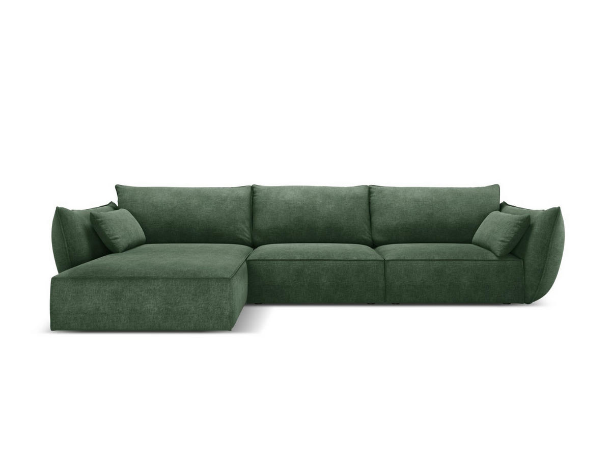 ECKSOFA links Kaelle aus Chenille-Stoff flaschengrün 4 Sitzplätze - Dunkelgrün, Textil (171/308cm) - Micadoni